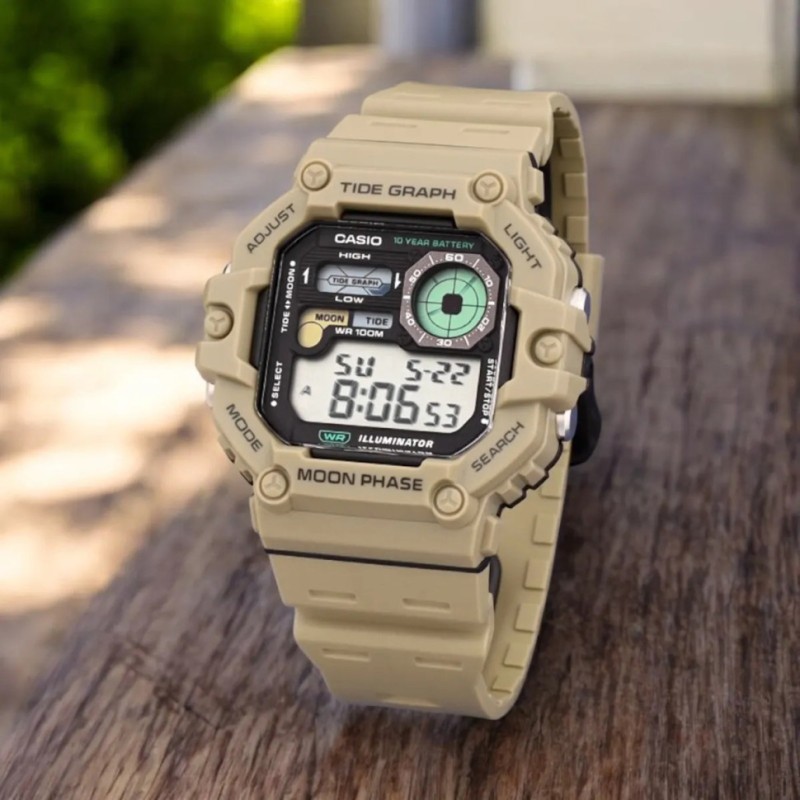 Чоловічий годинник Casio WS-1700H-5A — спортивний електронний годинник з водозахистом 10 ATM