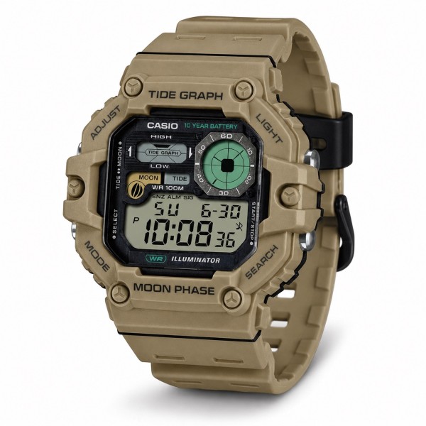 Чоловічий годинник Casio WS-1700H-5A — спортивний електронний годинник з водозахистом 10 ATM