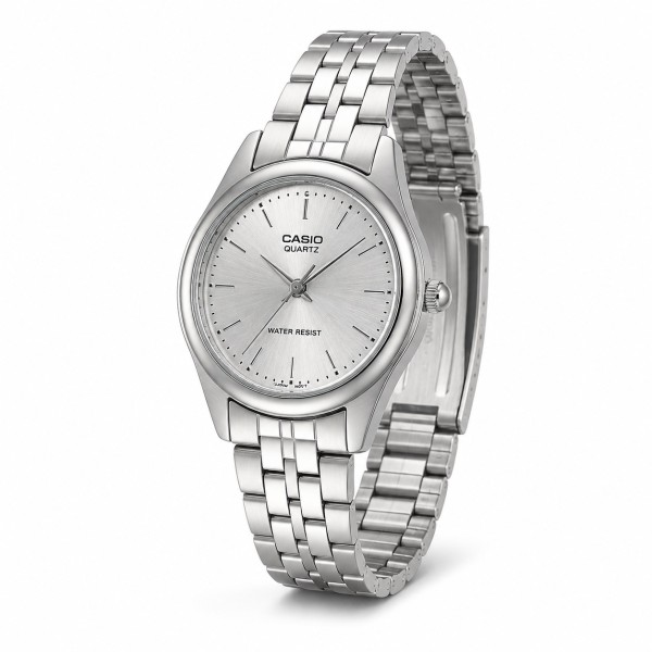 Жіночий годинник Casio LTP-1129A-7A — Класична японська модель зі сріблястим циферблатом та мінеральним склом