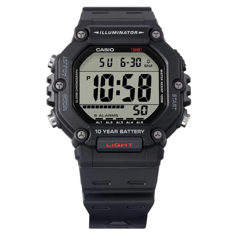 Мужские часы Casio AE-1600H-1A — Спортивные электронные часы с водозащитой 10 ATM