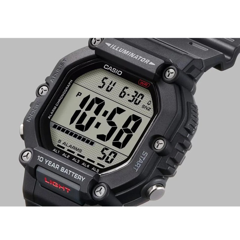 Мужские часы Casio AE-1600H-1A — Спортивные электронные часы с водозащитой 10 ATM