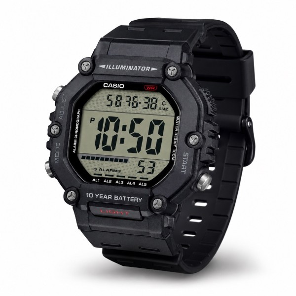 Мужские часы Casio AE-1600H-1A — Спортивные электронные часы с водозащитой 10 ATM