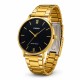 Чоловічий годинник Casio MTP-VT01G-1B Classic з золотистим браслетом та чорним циферблатом