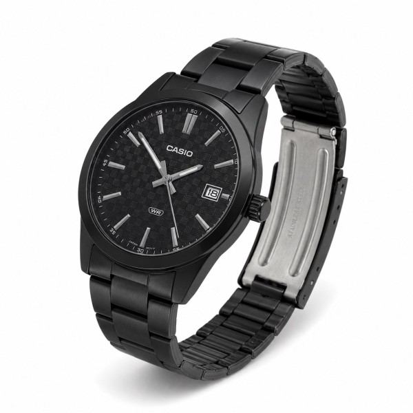 Мужские часы Casio MTP-VD03B-1A — Классические стальные часы с минеральным стеклом и датой