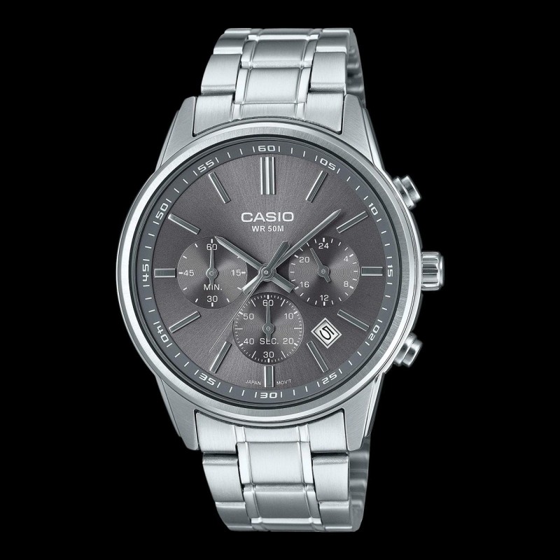 Мужские часы Casio MTP-E515D-8A из нержавеющей стали, классический кварцевый браслет
