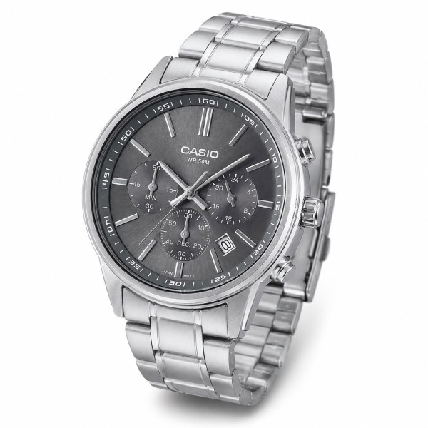Мужские часы Casio MTP-E515D-8A из нержавеющей стали, классический кварцевый браслет