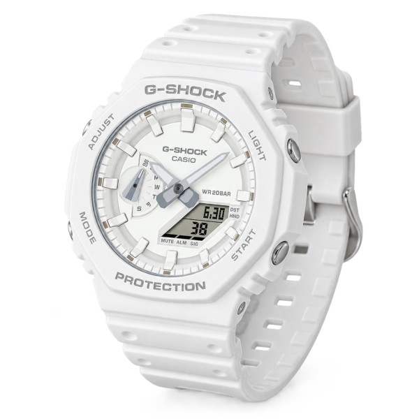 Мужские часы Casio G-SHOCK GA-2100-7A7 Carbon Core Guard, белый цвет, 20 ATM