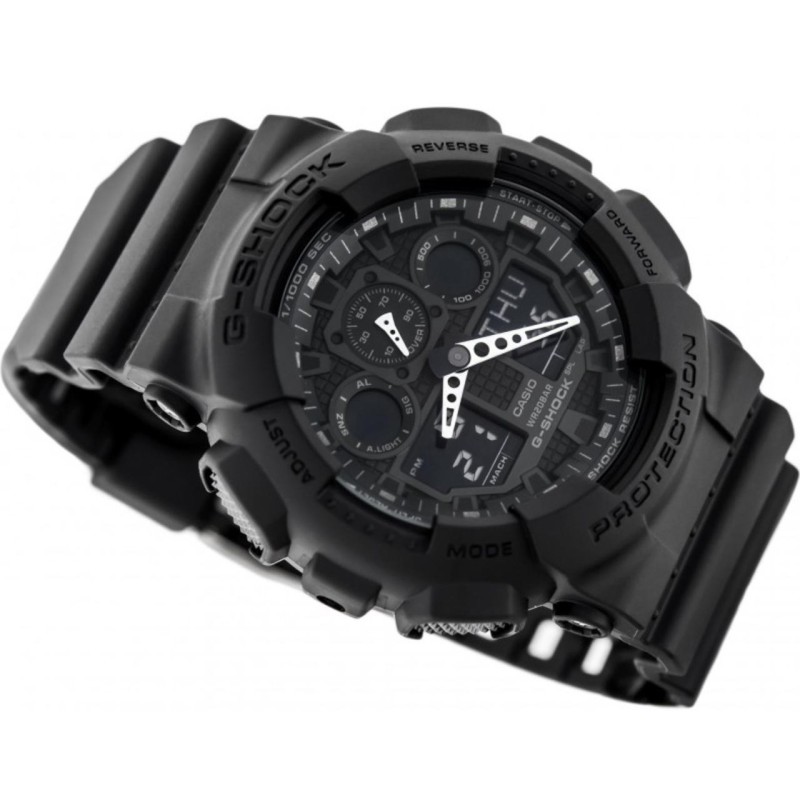 Мужские часы Casio G-SHOCK GA-100-1A1 – противоударные спортивные часы с водозащитой 20 ATM