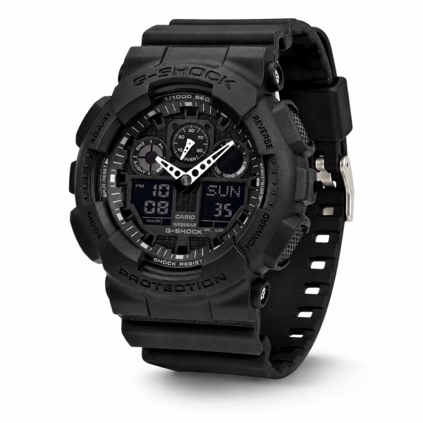 Мужские часы Casio G-SHOCK GA-100-1A1 – противоударные спортивные часы с водозащитой 20 ATM