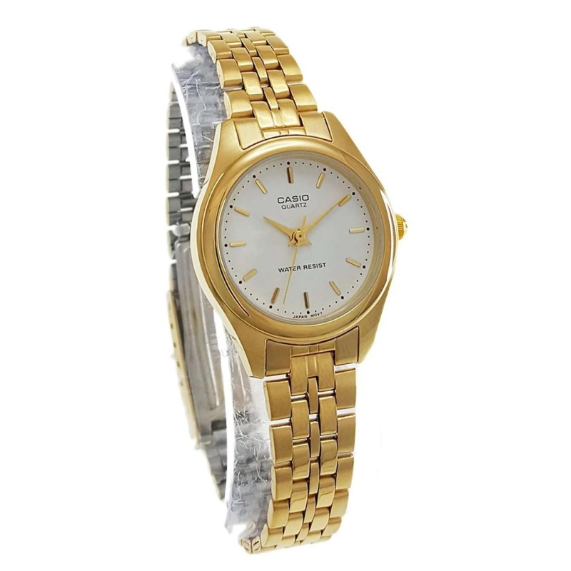 Женские часы Casio LTP-1129N-7A — Классическая модель в золотистом цвете с минеральным стеклом