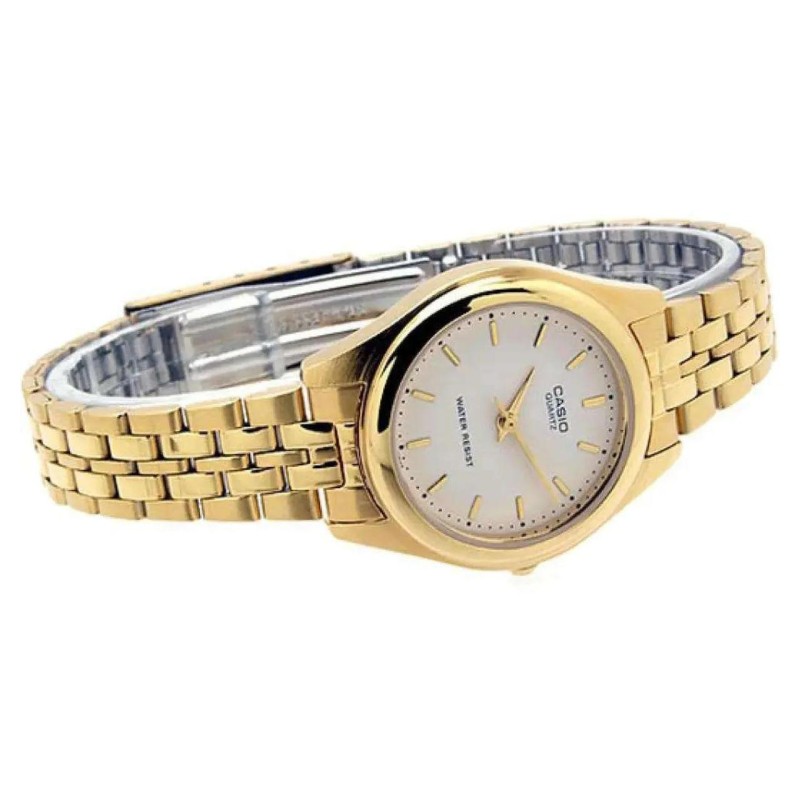 Женские часы Casio LTP-1129N-7A — Классическая модель в золотистом цвете с минеральным стеклом