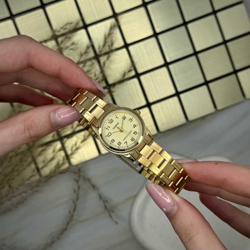 Жіночий годинник Casio LTP-V001G-9B — Класична модель у золотистому кольорі з мінеральним склом