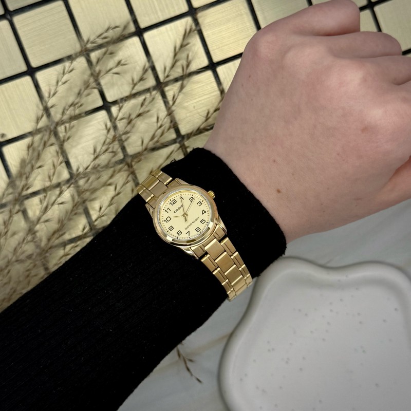 Жіночий годинник Casio LTP-V001G-9B — Класична модель у золотистому кольорі з мінеральним склом