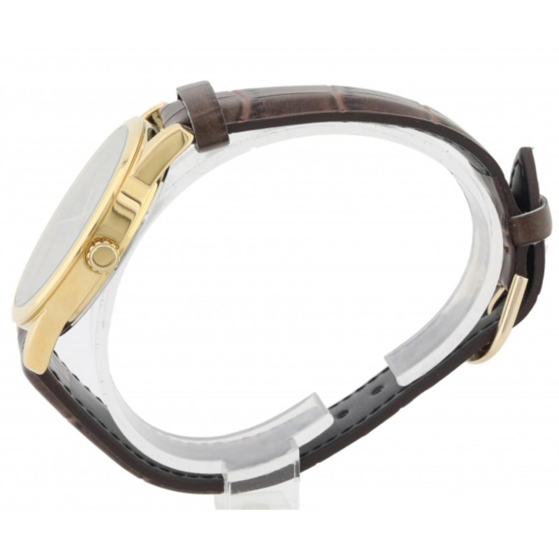 Жіночий годинник Casio LTP-V001GL-1BU у класичному стилі з золотистим корпусом та шкіряним ремінцем