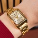 Женские часы Casio LTP-V007G-9E золотистые с прямоугольным корпусом и металлическим браслетом