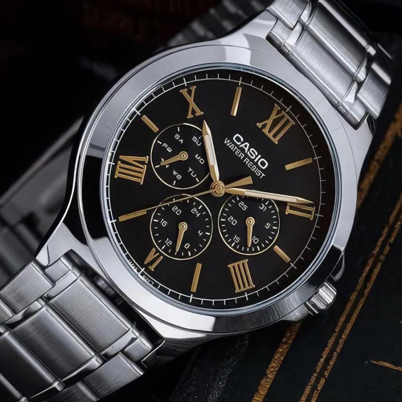 Жіночий годинник Casio LTP-V300D-1A2 класичний сталевий браслет з багатофункціональним циферблатом