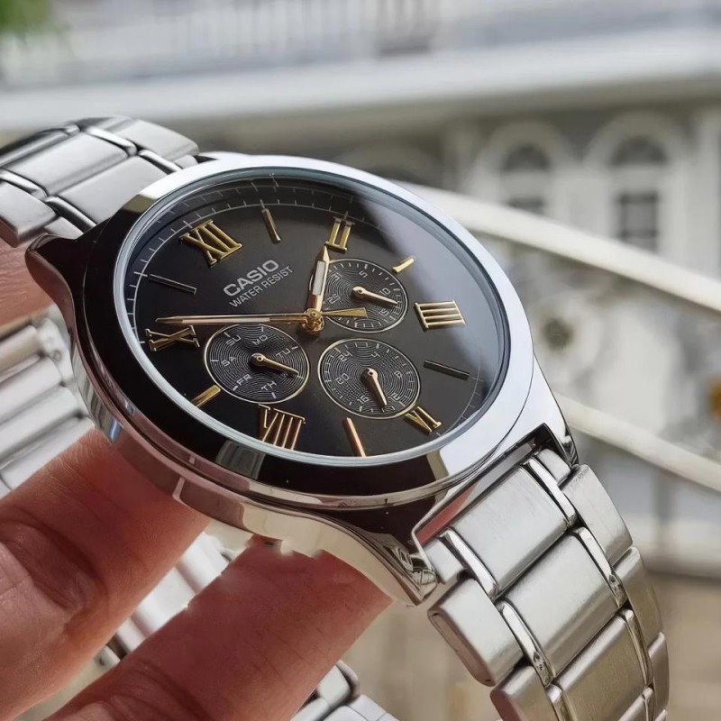 Жіночий годинник Casio LTP-V300D-1A2 класичний сталевий браслет з багатофункціональним циферблатом