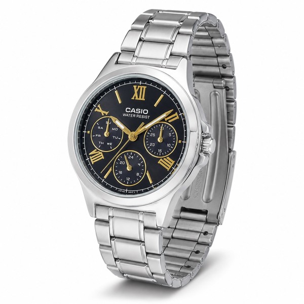 Жіночий годинник Casio LTP-V300D-1A2 класичний сталевий браслет з багатофункціональним циферблатом