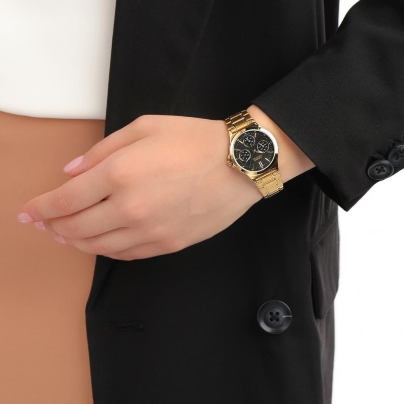 Жіночий годинник Casio LTP-V300G-1A з багатофункціональним циферблатом та золотистим покриттям