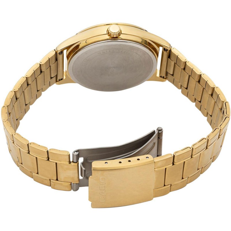 Чоловічий годинник Casio MTP-V006G-9B класичний золотистий з датою та днем тижня