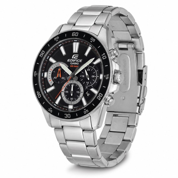 Мужские часы Casio Edifice EFV-570D-1A с хронографом и стальным браслетом