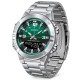 Чоловічий годинник Casio AMW-870DA-3A з зеленим циферблатом та сталевим браслетом