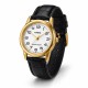 Жіночий годинник Casio LTP-V001GL-7B з золотистим корпусом та шкіряним ремінцем