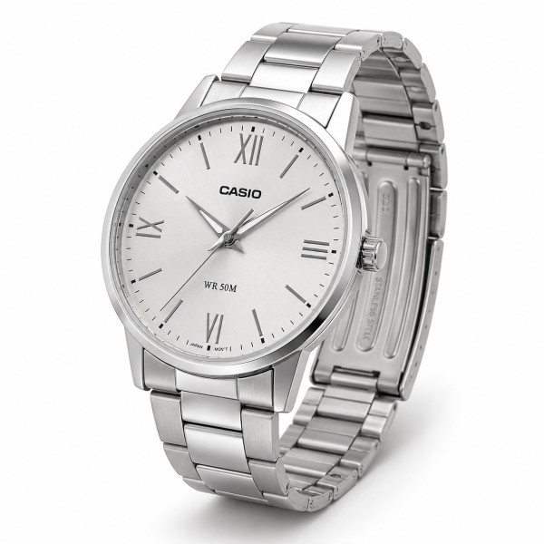 Мужские часы Casio MTP-1303DD-7A Classic в металлическом корпусе с серебристым циферблатом