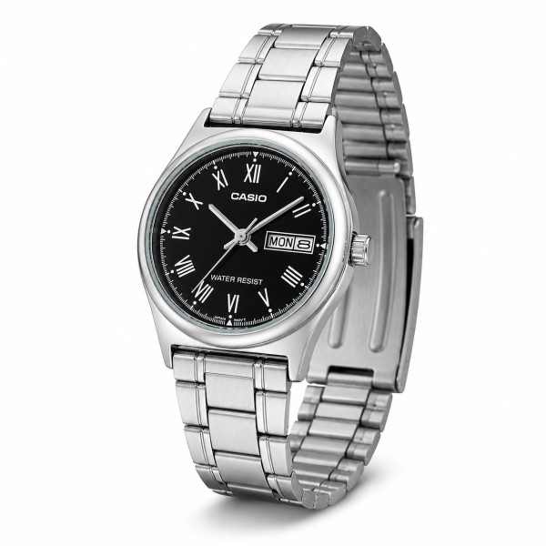 Женские часы Casio LTP-V006D-1B – Классическая модель с календарем и стальным браслетом