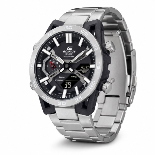 Чоловічий годинник Casio Edifice ECB-2000D-1A з Bluetooth, карбоновим корпусом та сонячною батареєю