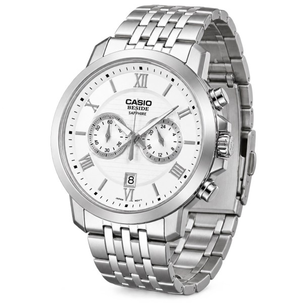 Чоловічий годинник Casio BMS-500D-7A з сапфіровим склом та хронографом