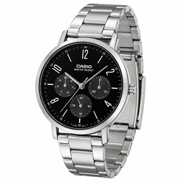 Чоловічий годинник Casio MTP-VT06D-1B Класичний сталевий браслет та мінеральне скло
