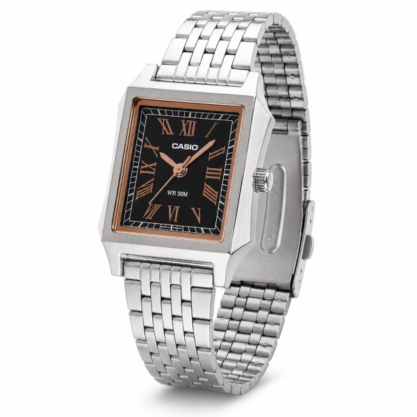 Женские часы Casio LTP-B190D-1B в прямоугольном корпусе из нержавеющей стали