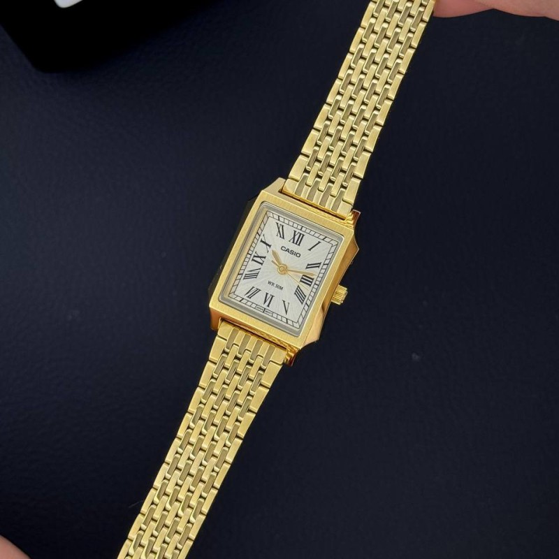 Женские часы Casio LTP-B190G-9B в золотистом цвете, стальной корпус и минеральное стекло