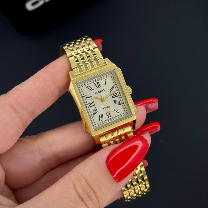 Женские часы Casio LTP-B190G-9B в золотистом цвете, стальной корпус и минеральное стекло