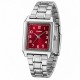 Жіночий годинник Casio LTP-B150DA-4B з червоним циферблатом та сталевим браслетом