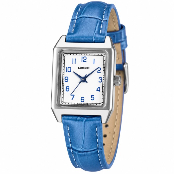 Жіночий годинник Casio LTP-B150LA-2B з синім ремінцем та прямокутним корпусом