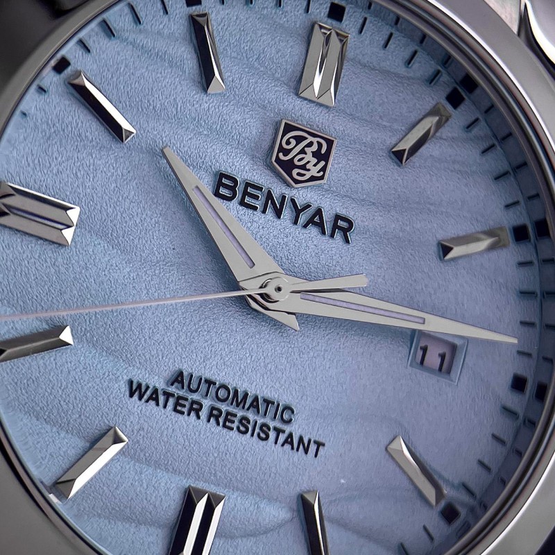 Мужские механические часы Benyar BY-5208 Blue с автоподзаводом и синим циферблатом