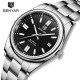 Мужские механические часы Benyar BY-5185 Black с автоподзаводом и стальным браслетом