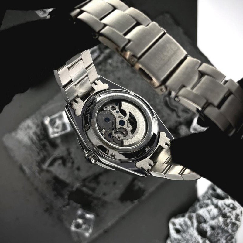 Мужские механические часы Benyar BY-5177 Black с автоподзаводом и стальным браслетом