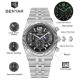 Чоловічий класичний годинник Benyar BY-5225 Silver-Black зі сріблястим браслетом та чорним циферблатом