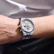Чоловічий класичний годинник Benyar BY-5225 Silver-White зі сріблястим браслетом та білим циферблатом