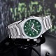 Чоловічий наручний годинник Benyar BY-5216 Silver-Green з хронографом та сталевим браслетом