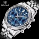 Мужские часы Benyar BY-S001 Silver-Blue с хронографом и водозащитой 10 ATM