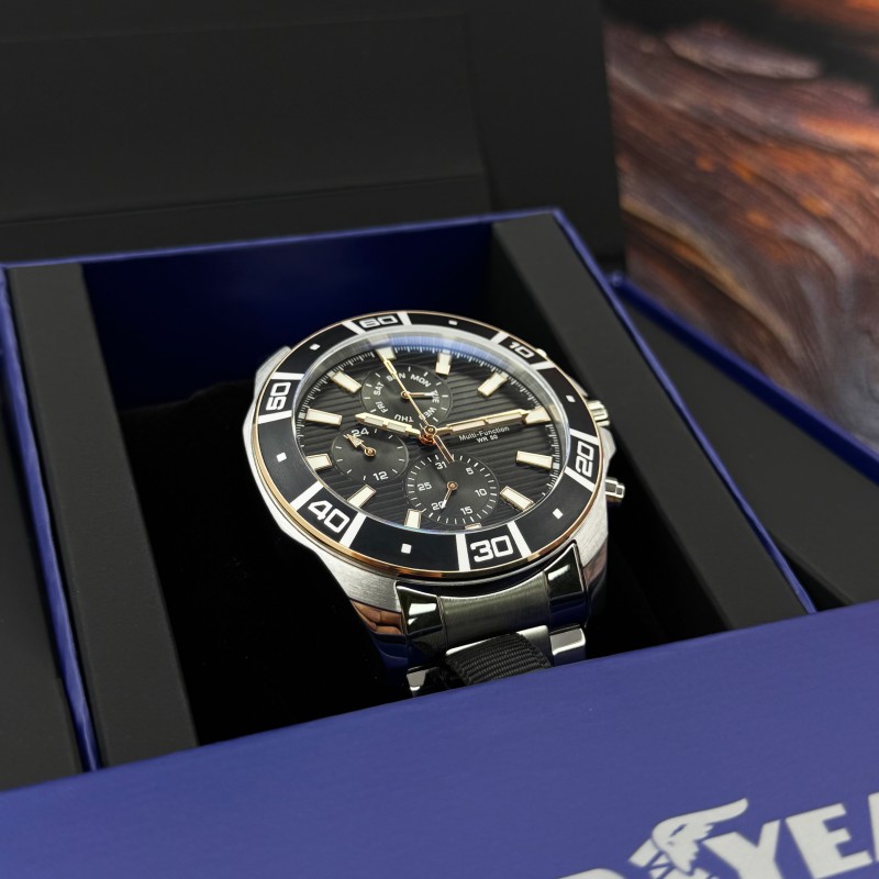 Чоловічий годинник Goodyear G.S01262,01,03 — класичний сталевий браслет, мінеральне скло, 5 ATM