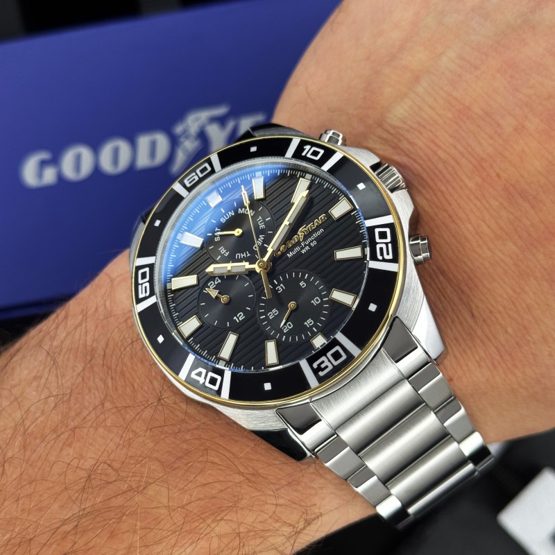 Мужские наручные часы Goodyear G.S01262,01,05 — Классические стальные часы на браслете