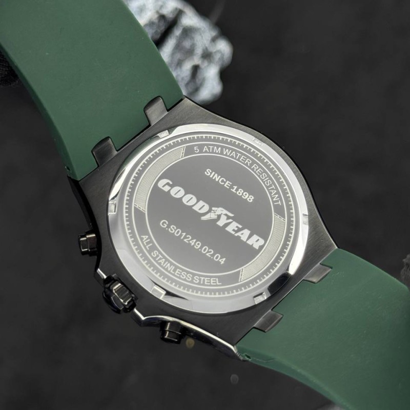 Мужские часы GOODYEAR G.S01249.02.04 с каучуковым ремешком и минеральным стеклом