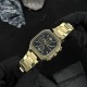 Чоловічий наручний годинник Guardo 012694-3 Gold-Black у прямокутному корпусі з браслетом