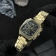 Чоловічий наручний годинник Guardo 012694-3 Gold-Black у прямокутному корпусі з браслетом