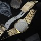 Чоловічий наручний годинник Guardo 012694-3 Gold-Black у прямокутному корпусі з браслетом